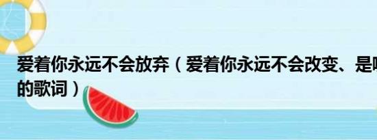 爱着你永远不会放弃（爱着你永远不会改变、是哪首歌曲里的歌词）