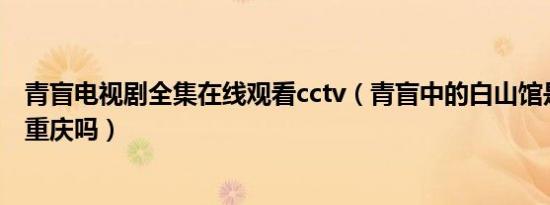 青盲电视剧全集在线观看cctv（青盲中的白山馆是哪里是在重庆吗）