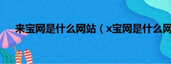 来宝网是什么网站（x宝网是什么网站）