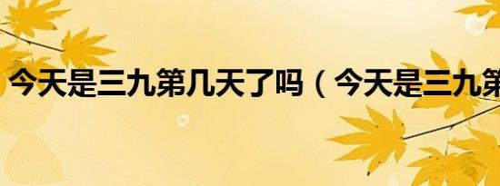 今天是三九第几天了吗（今天是三九第几天）