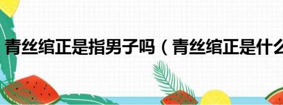 青丝绾正是指男子吗（青丝绾正是什么意思）