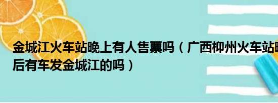 金城江火车站晚上有人售票吗（广西枊州火车站晚上八点过后有车发金城江的吗）