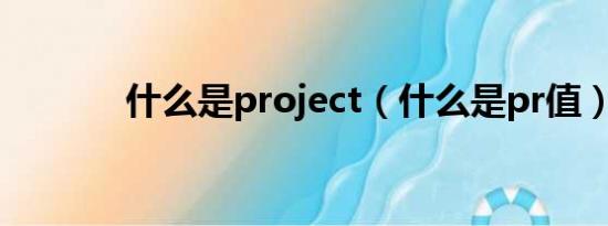 什么是project（什么是pr值）