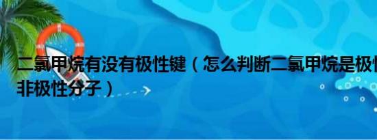 二氯甲烷有没有极性键（怎么判断二氯甲烷是极性分子还是非极性分子）