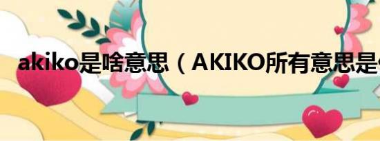 akiko是啥意思（AKIKO所有意思是什么）