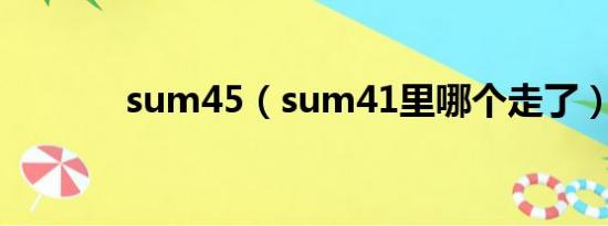 sum45（sum41里哪个走了）