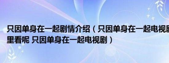 只因单身在一起剧情介绍（只因单身在一起电视剧1-30集哪里看呢 只因单身在一起电视剧）