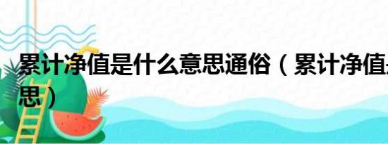 累计净值是什么意思通俗（累计净值是什么意思）