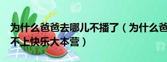 为什么爸爸去哪儿不播了（为什么爸爸去哪3不上快乐大本营）