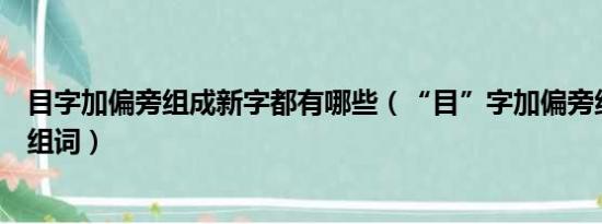 目字加偏旁组成新字都有哪些（“目”字加偏旁组成新字并组词）