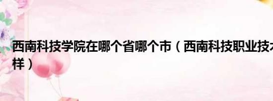 西南科技学院在哪个省哪个市（西南科技职业技术学院怎么样）