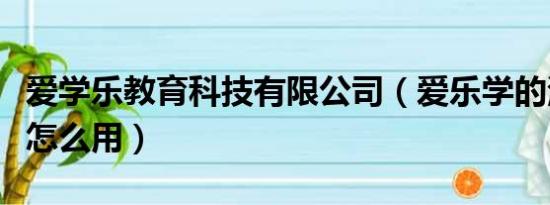 爱学乐教育科技有限公司（爱乐学的测评系统怎么用）