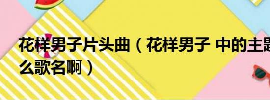 花样男子片头曲（花样男子 中的主题曲叫什么歌名啊）