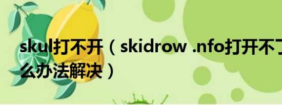 skul打不开（skidrow .nfo打开不了！有什么办法解决）