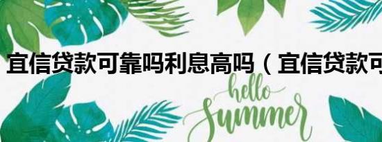 宜信贷款可靠吗利息高吗（宜信贷款可靠吗）