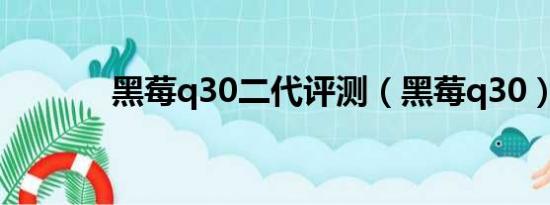 黑莓q30二代评测（黑莓q30）