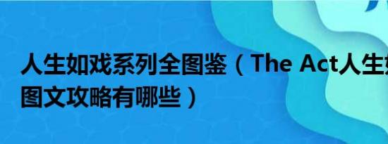 人生如戏系列全图鉴（The Act人生如戏完整图文攻略有哪些）