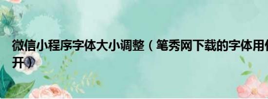 微信小程序字体大小调整（笔秀网下载的字体用什么程序打开）