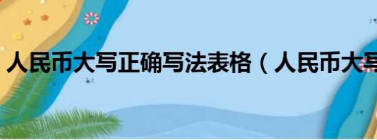 人民币大写正确写法表格（人民币大写规范）