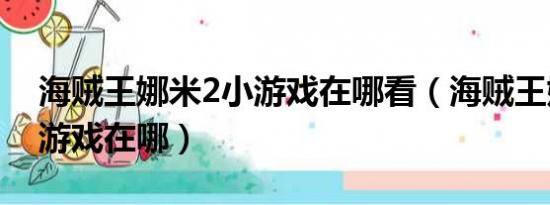 海贼王娜米2小游戏在哪看（海贼王娜米2小游戏在哪）