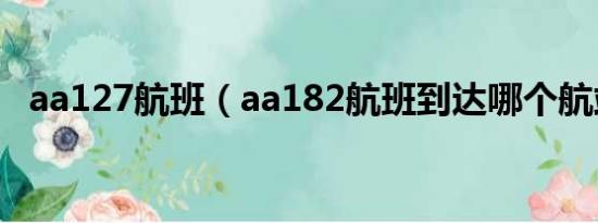 aa127航班（aa182航班到达哪个航站楼）