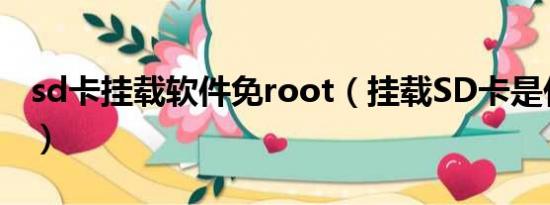 sd卡挂载软件免root（挂载SD卡是什么意思）