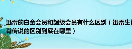 迅雷的白金会员和超级会员有什么区别（迅雷生肖传说和生肖传说的区别到底在哪里）