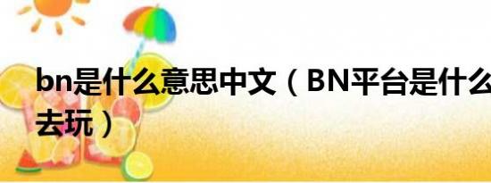 bn是什么意思中文（BN平台是什么 怎么进去玩）