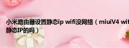 小米路由器设置静态ip wifi没网络（miuiV4 wifi 不能设置静态IP的吗）