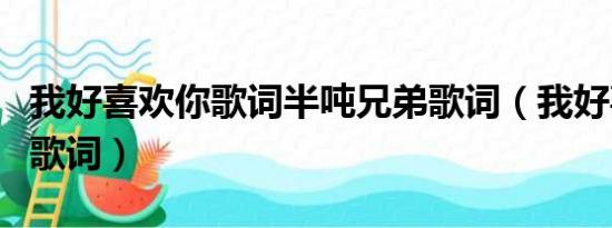 我好喜欢你歌词半吨兄弟歌词（我好喜欢你的歌词）