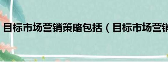 目标市场营销策略包括（目标市场营销策略）