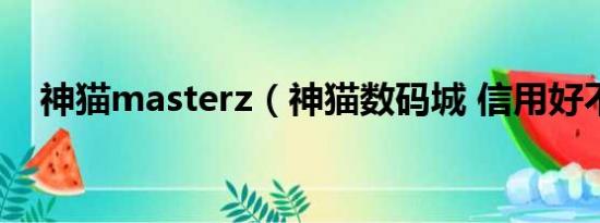 神猫masterz（神猫数码城 信用好不好）