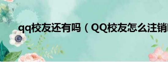 qq校友还有吗（QQ校友怎么注销啊）