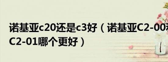 诺基亚c20还是c3好（诺基亚C2-00和诺基亚C2-01哪个更好）