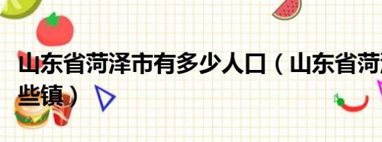 山东省菏泽市有多少人口（山东省菏泽市有哪些镇）