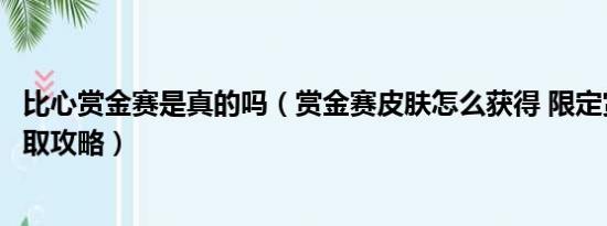 比心赏金赛是真的吗（赏金赛皮肤怎么获得 限定赏金皮肤获取攻略）