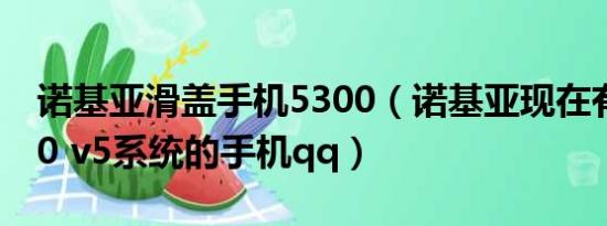 诺基亚滑盖手机5300（诺基亚现在有没有S60 v5系统的手机qq）