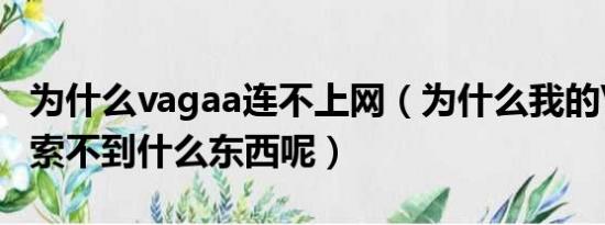 为什么vagaa连不上网（为什么我的Vagaa搜索不到什么东西呢）