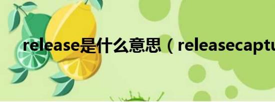 release是什么意思（releasecapture）