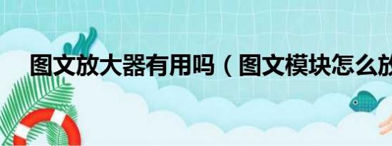 图文放大器有用吗（图文模块怎么放大）