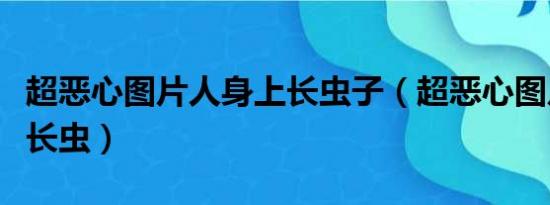 超恶心图片人身上长虫子（超恶心图片人身上长虫）