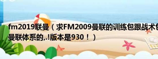 fm2019联曼（求FM2009曼联的训练包跟战术包或者适合曼联体系的,.!版本是930！）