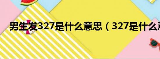 男生发327是什么意思（327是什么意思）