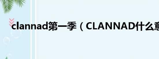 clannad第一季（CLANNAD什么意思）