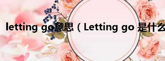 letting go意思（Letting go 是什么意思）