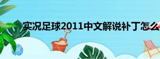 实况足球2011中文解说补丁怎么用