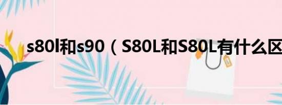 s80l和s90（S80L和S80L有什么区别）