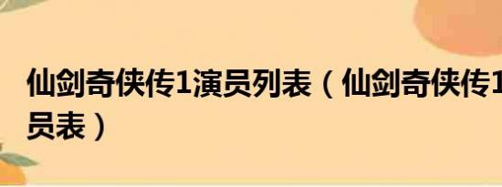 仙剑奇侠传1演员列表（仙剑奇侠传1和3的演员表）