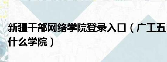 新疆干部网络学院登录入口（广工五山校区有什么学院）