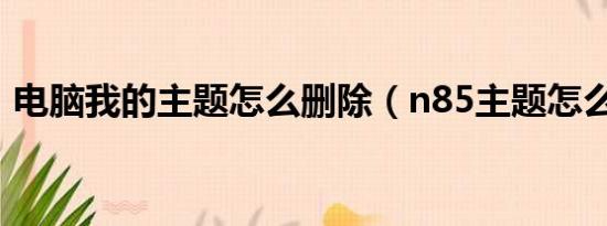 电脑我的主题怎么删除（n85主题怎么删除）